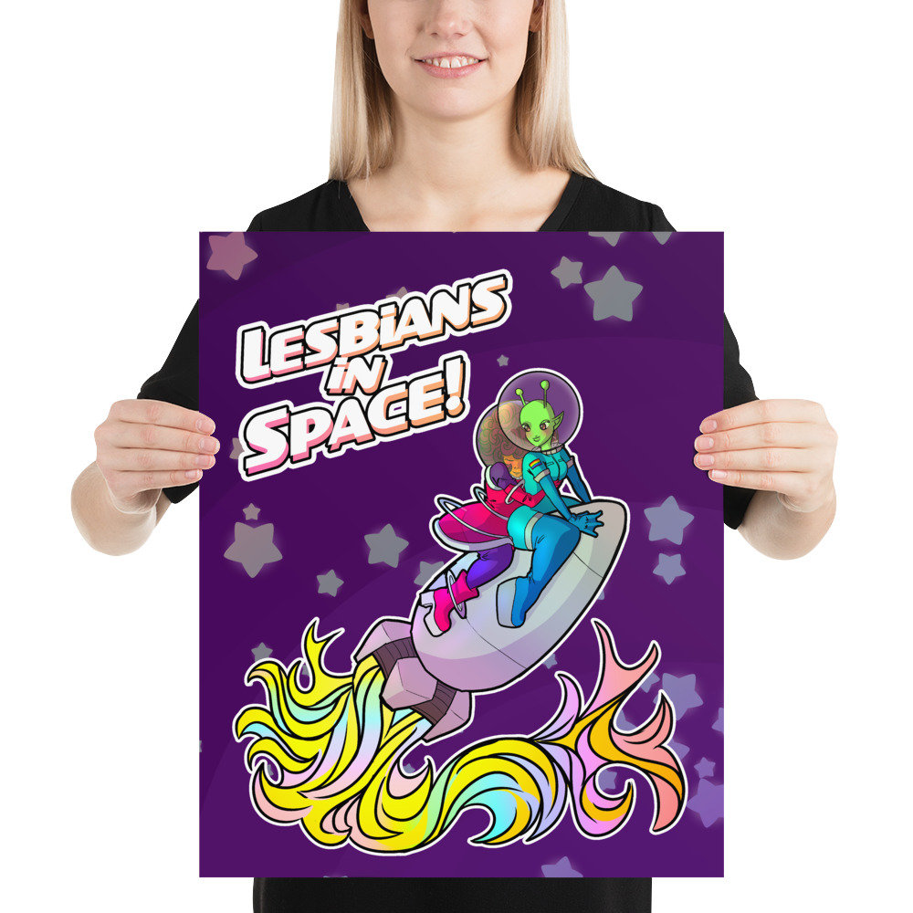 Retro Sci-Fi Lesbians in Space! – Poster | Anime Style LGBT Art Gift –  CactuArt